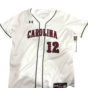 Under Armour 'Carolina' Men’s Baseball Jersey - White with Maroon Accents